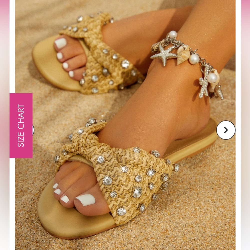 🔥 Maria Embellished Slip On Sandals🔥 6-11 Sizes